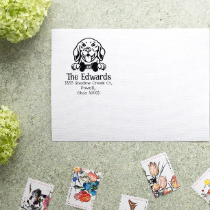 Beagle Dog, Custom Return Address,  Rubber Stamp