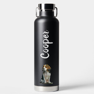 Beagle Dog Custom with Dog's Name Water Bottle