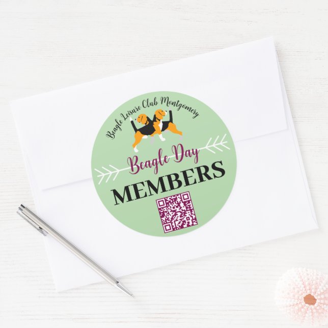 Beagle Dog Day Mailing  Classic Round Sticker (Envelope)