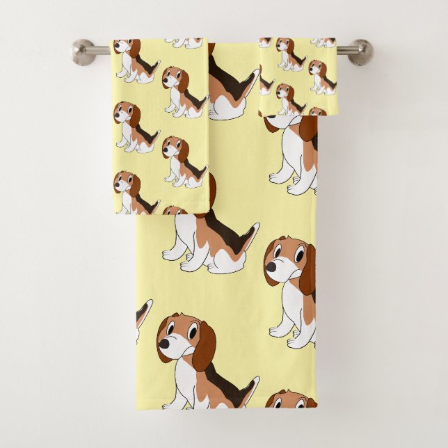 Beagle Dog Design Bath Towel Set (Insitu)