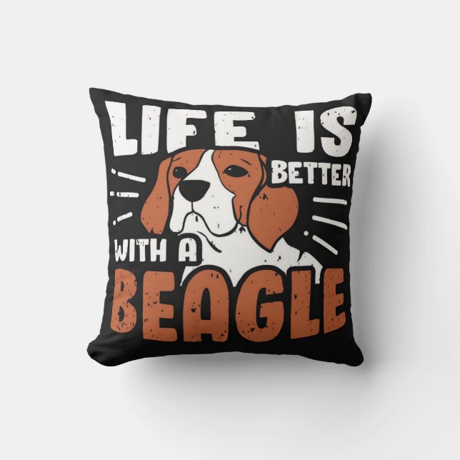Beagle Dog Design Cushion (Front)