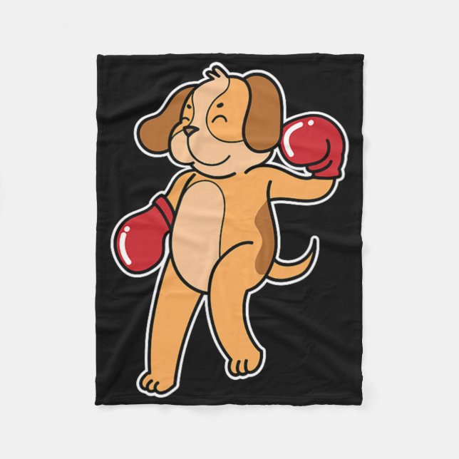 Beagle Dog Does Boxing  Fleece Blanket (Front)
