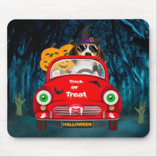 Beagle Dog Driving Car Scary Mouse Pad