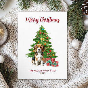 Beagle Dog Family Christmas Holiday Card