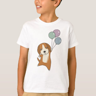 Beagle Dog Flies Up With Balloons T-Shirt