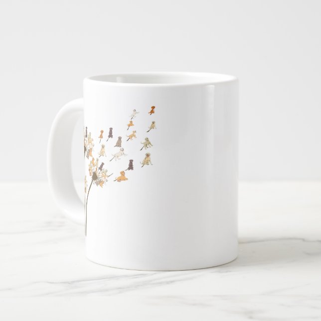 Beagle Dog Flower Fly Dandelion Dog Lovers Large Coffee Mug (Front Left)