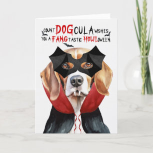 Beagle Dog Funny Count DOGcula Halloween Holiday Card