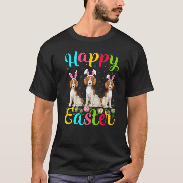 Beagle Dog  Funny Easter Egg Bunny Beagle Happy Ea T-Shirt (Front)