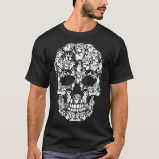 Beagle Dog Graphic Halloween Skull Costumes T-Shirt