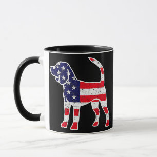 Beagle Dog Graphic Patriotic USA American Flag Mug