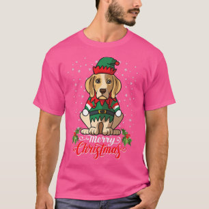 Beagle Dog Greets Merry Christmas Santa Costume Pr T-Shirt