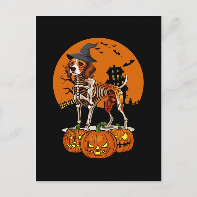 Beagle Dog Halloween Holiday Postcard (Front)
