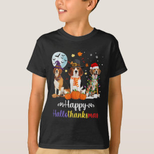 Beagle Dog Halloween Merry Christmas Happy Halloth T-Shirt