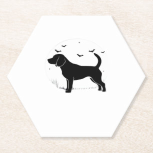 Beagle Dog � Halloween Moon Silhouette Oversized T Paper Coaster