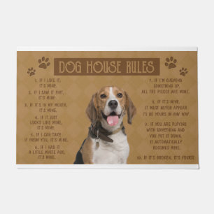 Beagle Dog House Rules, If It Broken, It’s Yours Doormat