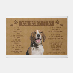 Beagle Dog House Rules, If It Broken, It’s Yours Doormat