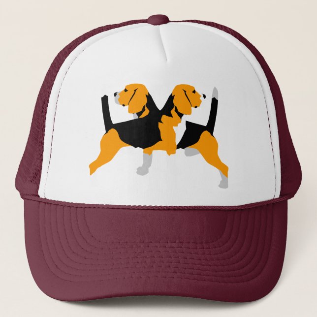 Beagle Dog illustration Trucker Hat (Front)