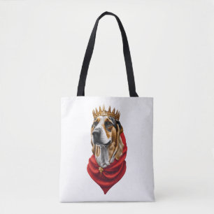Beagle Dog in a Crown Tote Bag