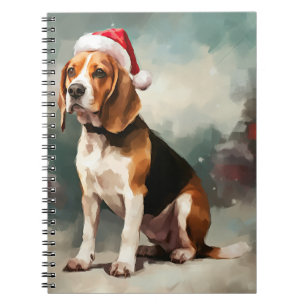 Beagle Dog in Snow Christmas  Notebook