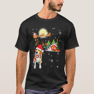 Beagle Dog Light Christmas Reindeer Tree Xmas For T-Shirt