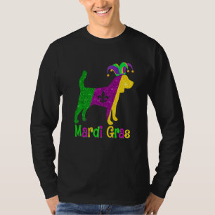 Beagle Dog Lover Mardi Gras Carnival Jester Premiu T-Shirt