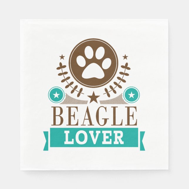 Beagle Dog Lover Napkin (Front)