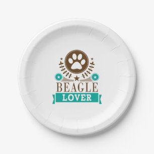 Beagle Dog Lover Paper Plate