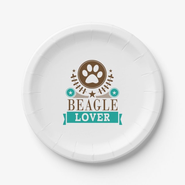 Beagle Dog Lover Paper Plate (Front)
