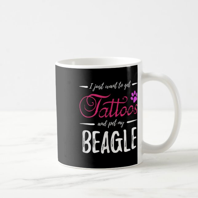 Beagle Dog Lover Tattoo Funny Dog Mum Gift Idea  Coffee Mug (Right)