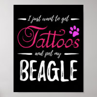 Beagle Dog Lover Tattoo Funny Dog Mum Gift Idea