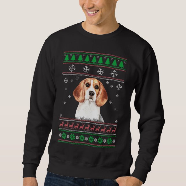 Beagle Dog Lover Ugly Christmas Sweater Xmas Gift (Front)