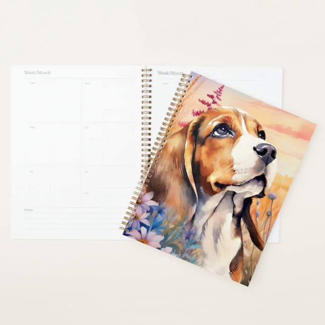Beagle Dog Lover with Wildflower Meadow Planner (Display)