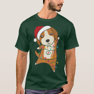 Beagle Dog Merry Christmas Fairy Lights Cute DogsT T-Shirt
