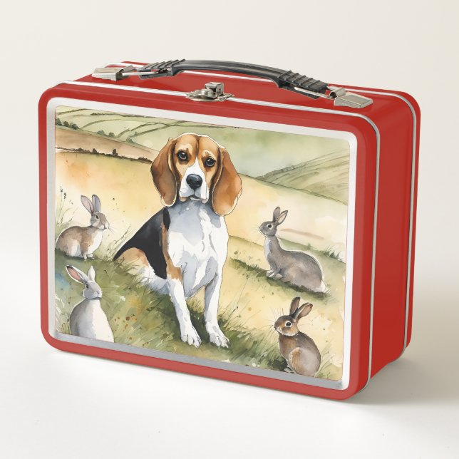 Beagle Dog Metal Lunchbox (Front)