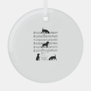 Beagle dog Music Note Clef Musician Cute Beagle do Glass Tree Decoration