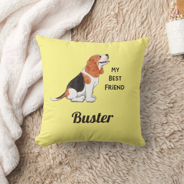 Beagle Dog My Best Friend Custom Name    Cushion (Blanket)