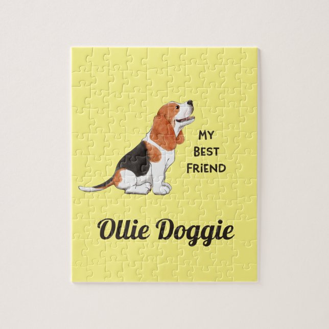 Beagle Dog My Best Friend Custom Name    Jigsaw Puzzle (Vertical)