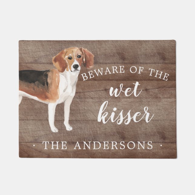Beagle Dog Personalised Door Mat (Front)