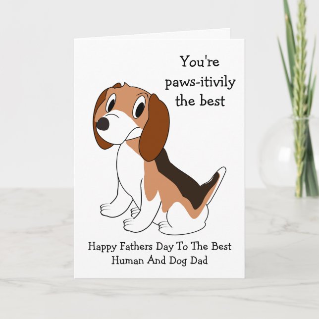 Beagle Dog Personalised Father's Day Card (Front)