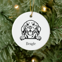 Beagle dog Personalised Pet Ornament, Cu Ceramic O