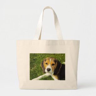 Beagle Dog Pet Animals Peace Love Large Tote Bag