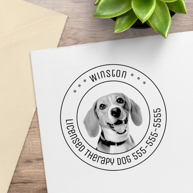 Beagle Dog Pet Photo Round Rubber Stamp (Creator Uploaded)