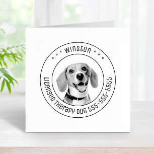 Beagle Dog Pet Photo Round Rubber Stamp