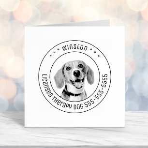 Beagle Dog Pet Photo Round Self-inking Stamp