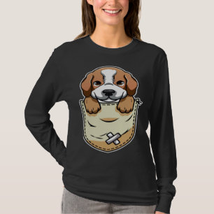 Beagle Dog Pocket Cute Vintage for Dad Mom Kids T-Shirt