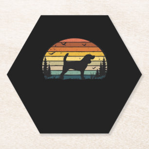 Beagle Dog Retro Vintage Classic T-Shirt Paper Coaster