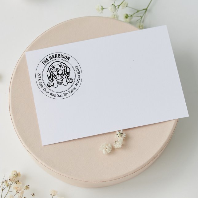 Beagle Dog Return Address Family Rubber Stamp (Creator Uploaded)