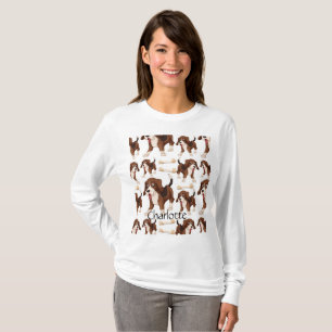Beagle dog seamless pattern Custom Name  T-Shirt