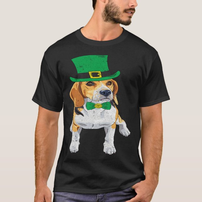 Beagle Dog Shamrock St Patrick s Day Saint Paddy s T-Shirt (Front)