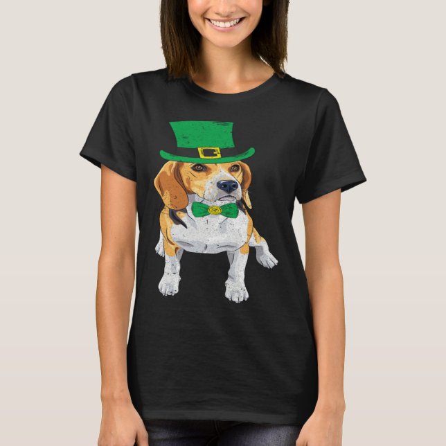 Beagle Dog Shamrock St Patrick s Day Saint Paddy s T-Shirt (Front)